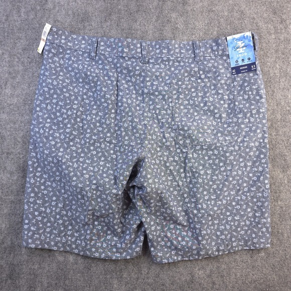 New Izod Saltwater Shorts 42 Blue Pineapple Floral Geometric 9.5" Inseam Stretch - Picture 5 of 6